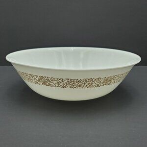 Corelle Woodland Brown Medium Vegetable Serving Bowl Brown Flowers on White Bowl